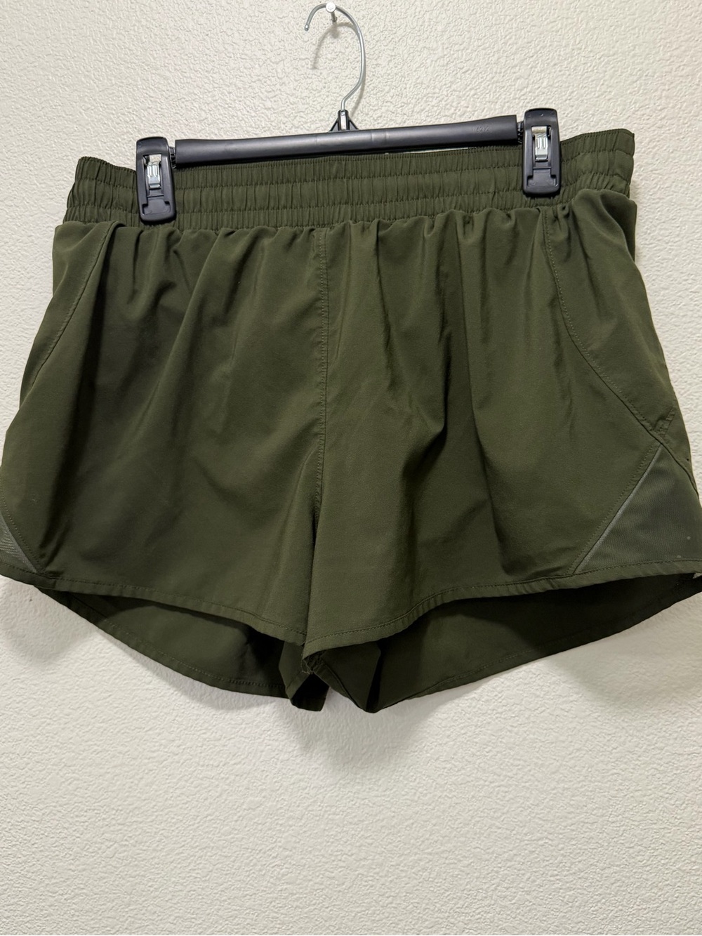 All In Motion olive green lined athletic shorts, woman's large